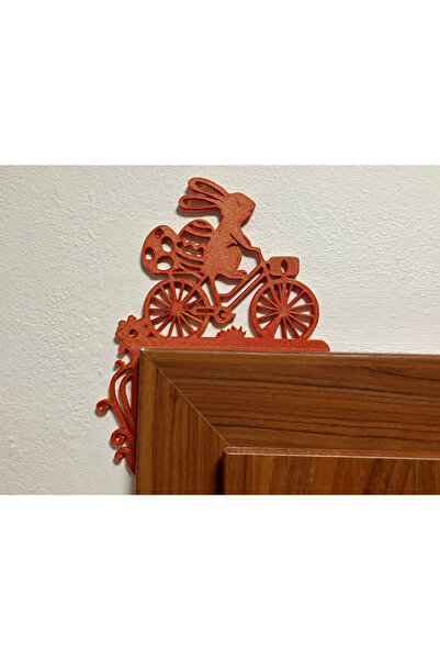 T.Gift 3D Rabbit Riding a Bicycle Door Ornament 18X14 cm