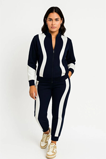 ALPACO Eyesof Premium Piece Tracksuit Set - Mock Neck Zippered Sweatshirt - Black