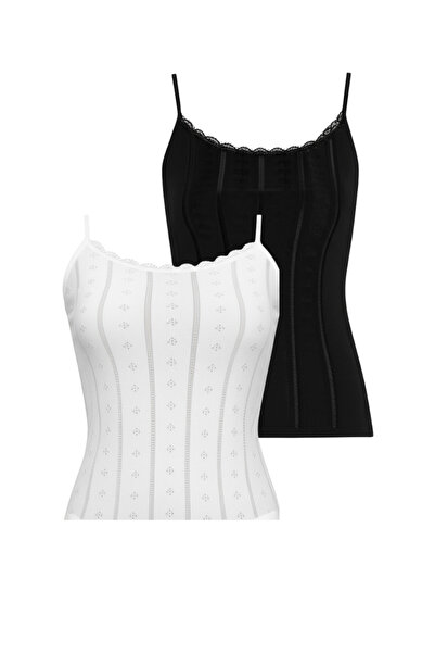 vory Women's 2-Piece Thin Strap Heart Jacquard Pattern Colorful Tank Top Vr.L20.23I.123.Y01