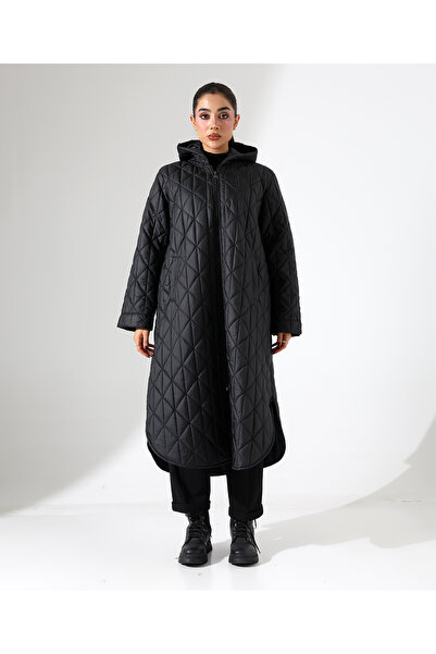 Fi'l Arz Fashion Women's Long Quilted Puffer Plus Size Coat