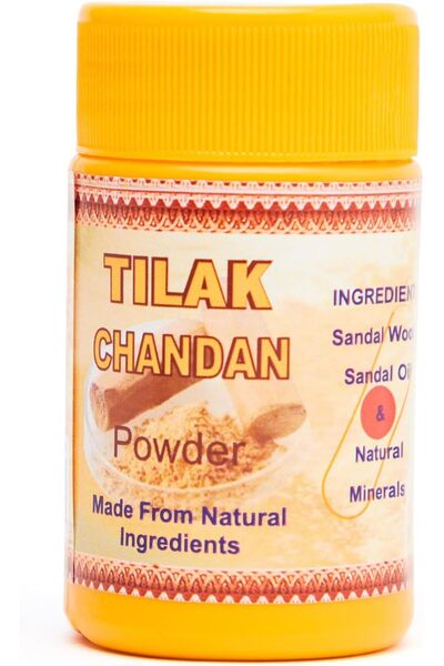 BAPS Hindu Mandir مسحوق تيلاك تشاندان طويل الأمد مع عجينة خشب الصندل الطبيعية...