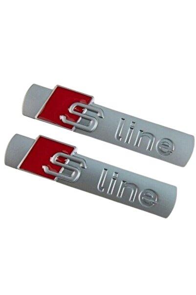 LinePartsBim Set 2 Metal Emblems for Fenders with Sline Logo for Audi, Matte ...