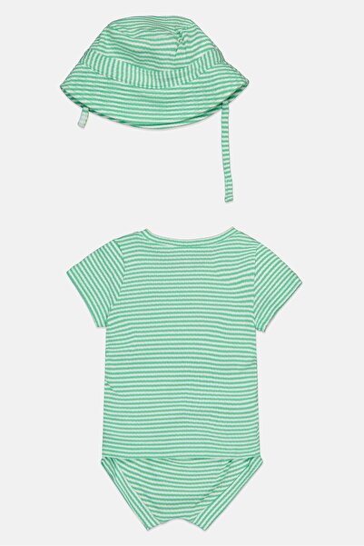 GAP Toddlers Boy 3 Pieces Stripe Top And Shorts With Hat Set, Multicolor