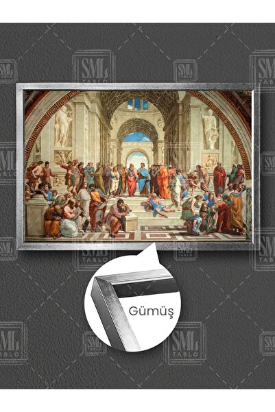 SML TABLO Raffaello Atina Okulu Tablosu Rönesans Antik Yunan Mitolojisi Çerçe...