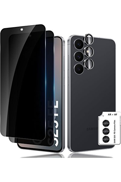 Rivor Samsung Galaxy S25 FE Uyumlu Hayalet Ekran Koruyucu 9D Cam +Kamera Koru...