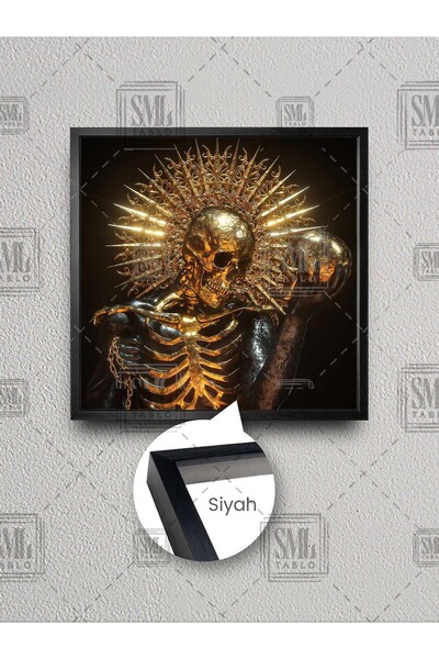 SML TABLO Pictură pe pânză pătrată înrămată cu cadru, cu schelet de aur care ...