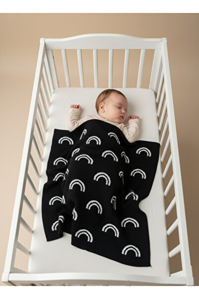 Sebir Moda Rainbow Patterned Knitwear Baby Blanket 90X90Cm