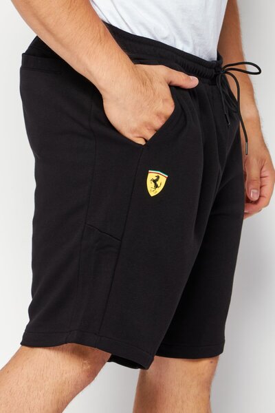 Puma x Scuderia Ferrari Men Sportswear Fit Brand Logo Outdoor Shorts, Black
