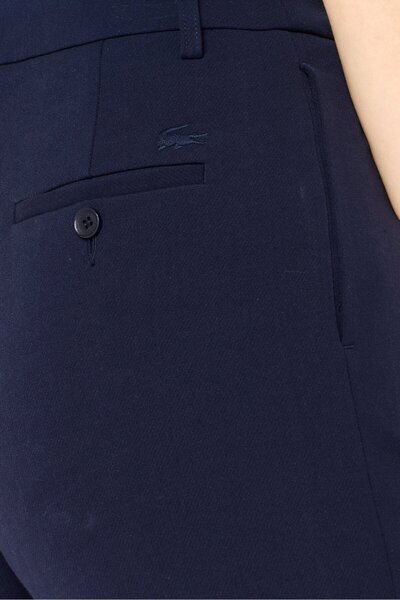 Lacoste Women Regular Fit Brand Logo Straight Leg Pants, Navy