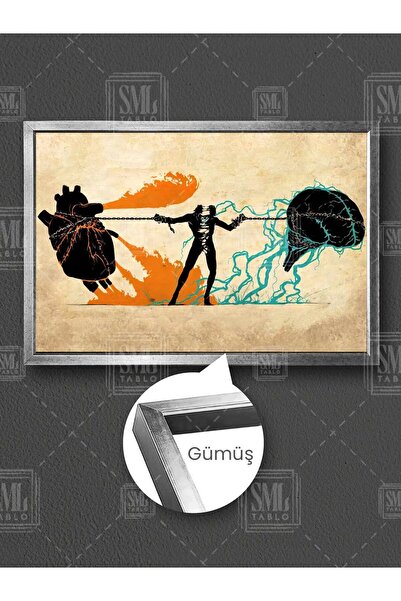 SML TABLO Akıl ve Duygu Kararsız İnsan Psikoloji Kararsızlık Çerçeveli Yatay ...