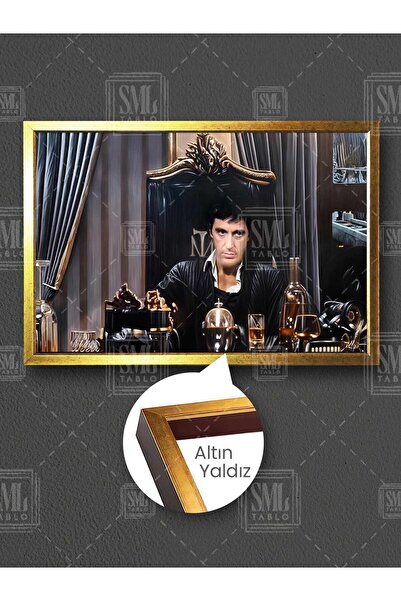SML TABLO Al Pacino Tony Montana Mafya Filmi Scarface Yaralı Yüz Alpacino Çer...