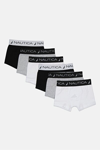Nautica Kids Boy 6 Pack Brand Logo Trunks, Multicolor