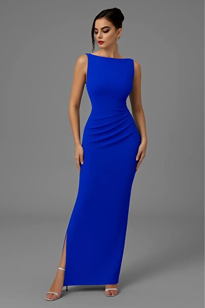 Varyete Rochie de seară din crep Zara, cu decolteu în formă de barcă, cu pliu...