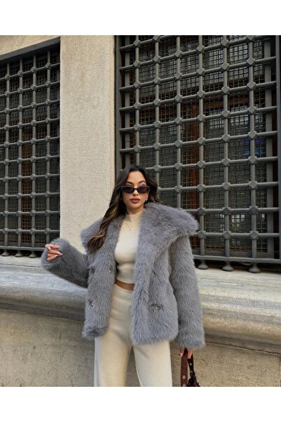 Lensia ياقة فرو لوليتا فاخرة مستوردة واسعة للغاية