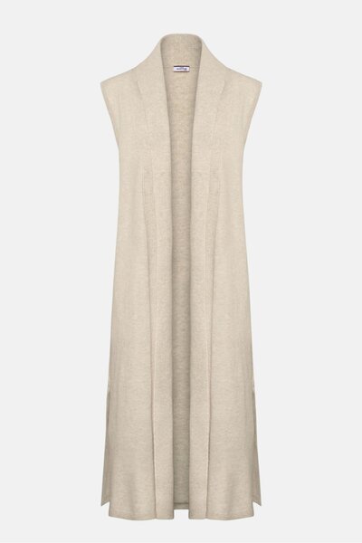 Tchibo Women Knitted Sleeveless Cardigan, Beige