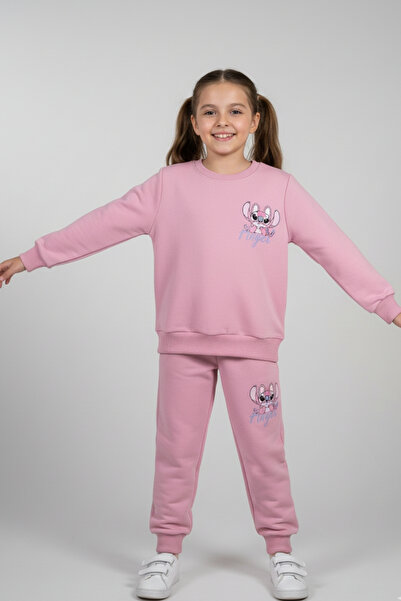 zubi baby & kids wear طقم رياضي للأطفال من سويت ستيتش باللون الوردي (3-10 سنوات)