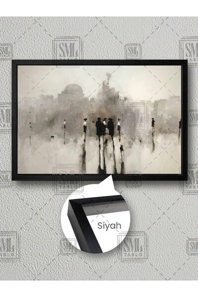 SML TABLO Sokaktaki İnsanlar Şehir Manzara Doğa Soyut Modern Sanat Çerçeveli ...