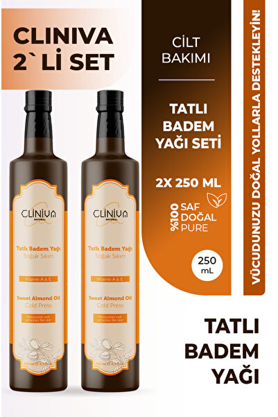 cliniva Tatlı Badem Yağı %100 Saf Soğuk Sıkım 500 ml