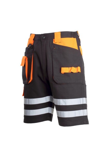 LAHTI.PRO.Q PANTALON SCURT CU REFLECTORIZANT NEGRU-PORTOCALIU - S