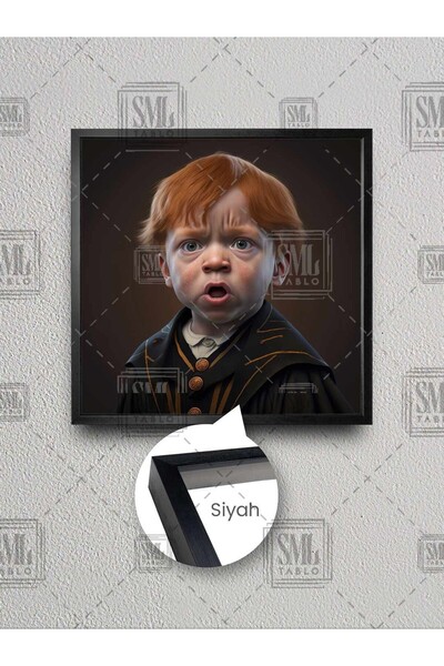 SML TABLO Рон Уизли Хари Потър Магьосник Дете Хогуортс училище за магия и магьосничество Картина в рамка върху квадратно платно