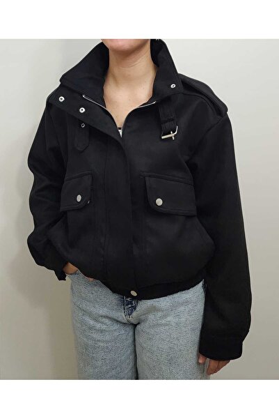 olalapasha سترة قصيرة من جلد الغزال للموسم الجديد