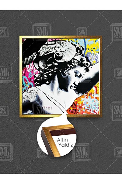 SML TABLO Εικόνα τέχνης του δρόμου με γκράφιτι του Αρμές Χέρμης με κορνίζα σε...