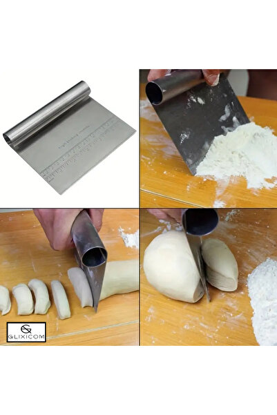 G Glixicom Cutit/Racleta pentru Taiat Aluat Feliere Alimente Ornare Tort sau Prajituri Gradat in cm si Inch Gli