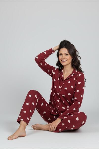 MORRO Yumuşacık Sıcak Tutan Pijama Takımı Desenli Gömlek Model Konforlu