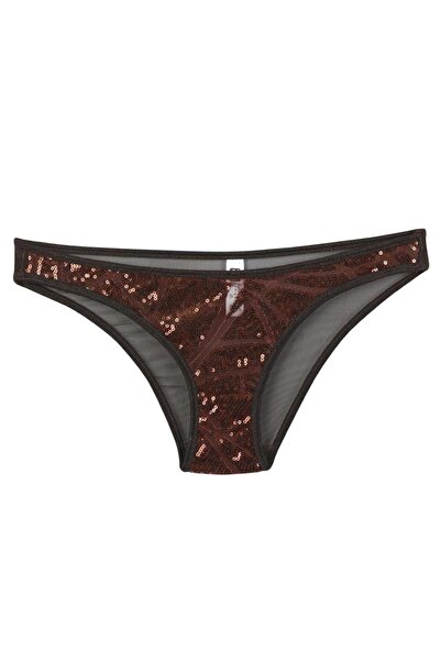 modaserdem Mdsrdm Women's Copper Sequin Detailed 2-Piece Slip