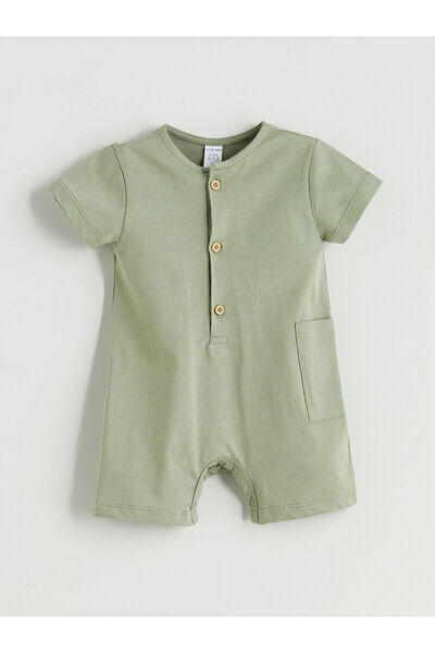 LC Waikiki Vizyon New Season Crew Neck Basic Baby Boy Jumpsuit