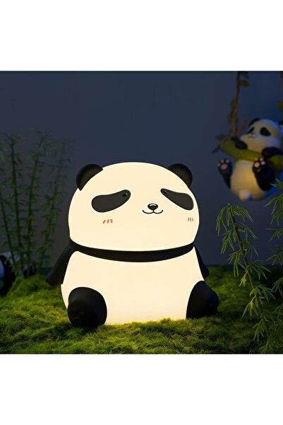 Generic Cute Panda Night Lamp | Soft Silicone, Rechargeable LED Light for Kids & Bedroom