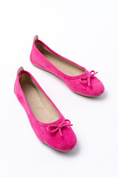 Budi 6101 Fuchsia Suede Bow Casual Women's Babet