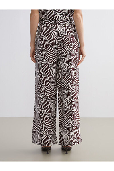 LC Waikiki Vizyon New Season Elastic Waist Zebra Patterned Women's Trousers