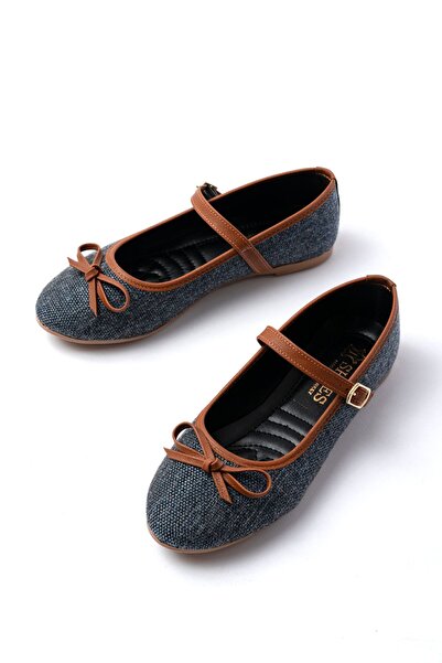 Budi 6321 Laci Linen Daily Helmet Ballerinas with Buckle