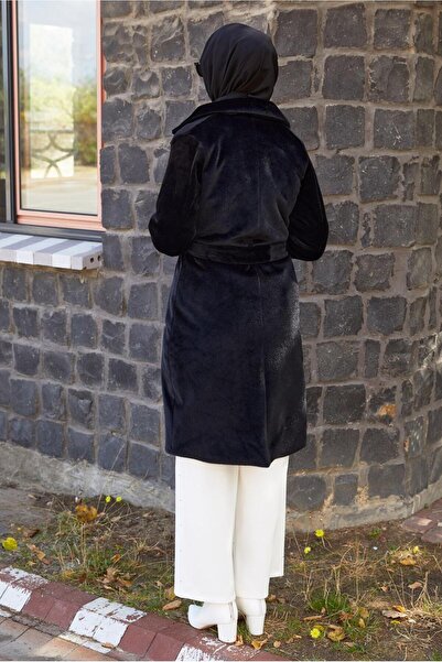 TRENDTESETTÜR Women's Black Belted Coat t 5426