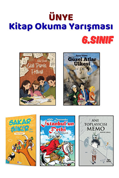 Yağmur Çocuk Ünye Kitap Okuma Yarışması 6.Sınıf Kitapları, 5 Kitap Set, 6.Sınıf Masal Öykü
