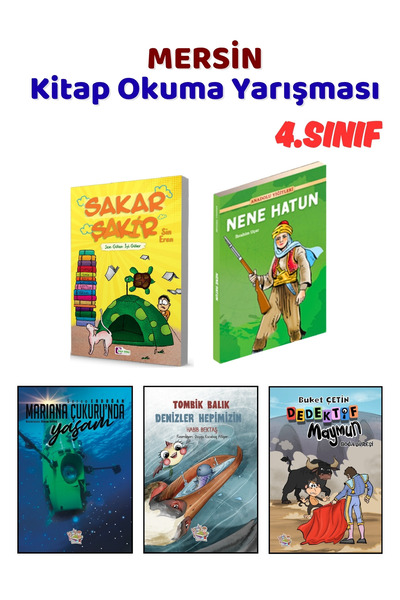 Yağmur Çocuk Mersin Kitap Okuma Yarışması 4.Sınıf Kitapları, 5 Kitap Set, 4.S...