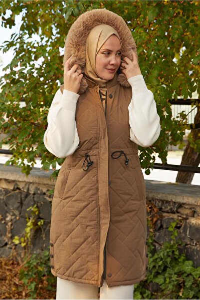 TRENDTESETTÜR Women's Taba Hooded Puffer Vest t 2307