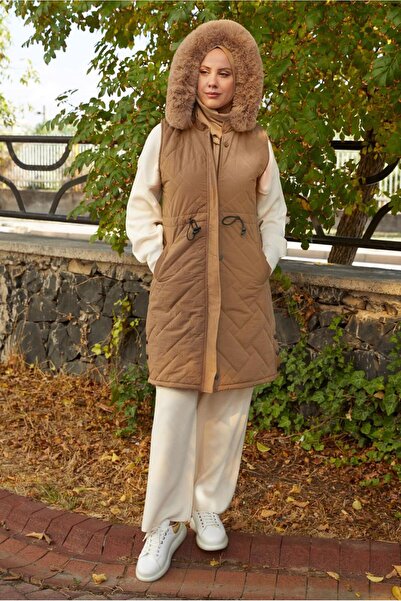 TRENDTESETTÜR Women's Taba Hooded Puffer Vest t 2307