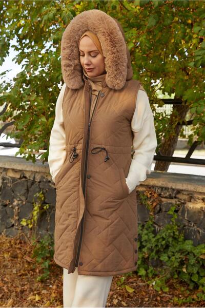 TRENDTESETTÜR Women's Taba Hooded Puffer Vest t 2307