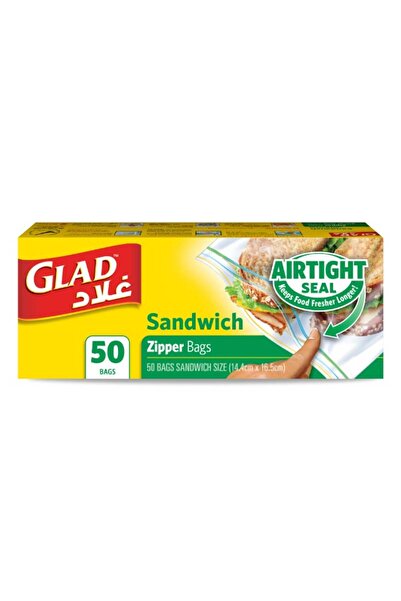 Glad أكياس ساندويتش بسحاب، 50 كيسًا