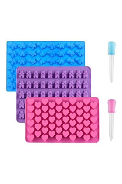 XIUWOO قوالب شوكولاتة سيليكون من 3 قطع - متعددة الألوان (مقاس واحد)