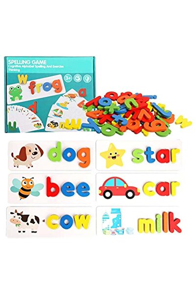 Generic Toworld See and Spelling Learning Toy, Matching Letter Games Sight Word Flash Cards Montessori Woode