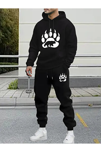 Marco Fresco Men's Bear Claw Printed Hooded Tracksuit Set