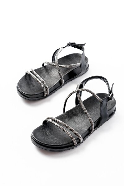 Budi 1001-1105 Black Platinum Stone Daily Women's Sandals