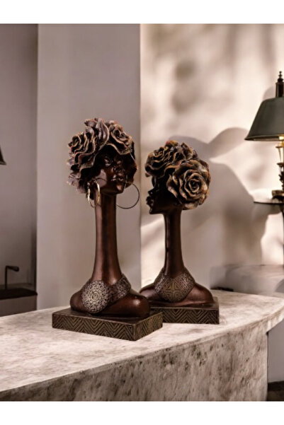 Baefiga Çiçek Tacı Kadın Büst Figürü (Çift)