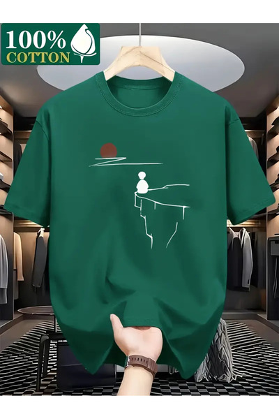 ibibik moda Ανδρικό μπλουζάκι με σχέδια ήλιου και διαλογισμού