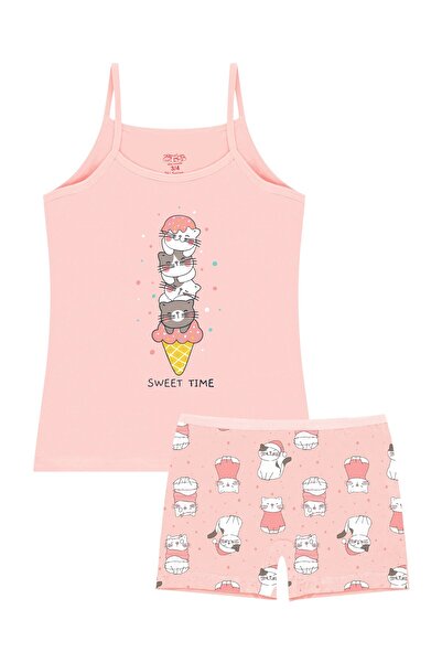 Öts Κοριτσίστικο μπόξερ ελαστικό ύφασμα σομόν παγωτό (96% βαμβάκι - 4% ελαστάνη)