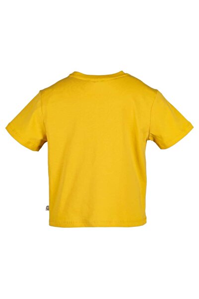 Ozmoz By Mukadder Özden Organic Yellow Printed Summer Girl's T-Shirt