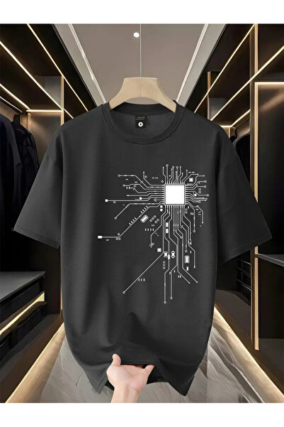 Joetsu Tricou pentru bărbați supradimensionat cu grafică Chip (Chip)